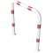 Anti-nudge hoop |  76 x 2,6 mm | without cross bar | to be fixed by plugs | total width: 1000 mm | total height: 1150 mm | hot-dip galvanized and white coatedwith red reflecting stripes
